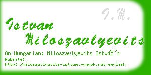 istvan miloszavlyevits business card